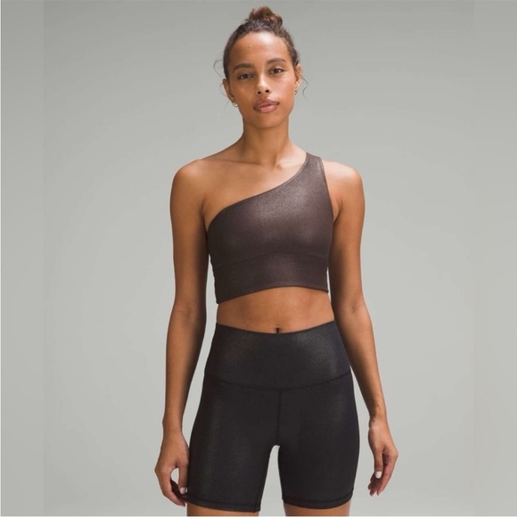 NWT lululemon Align Asymmetrical Ribbed Bra C/D Cup Shine Espresso Sz 14 - Picture 3 of 16